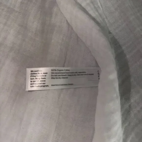 NEW Eileen Fisher Petite Medium Organic Cotton Gauze ButtonDown Shirt White Poet - Picture 8 of 9